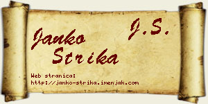 Janko Strika vizit kartica